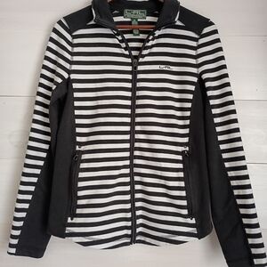 Lauren Ralph Lauren Black and White Striped Jacket Women's Medium